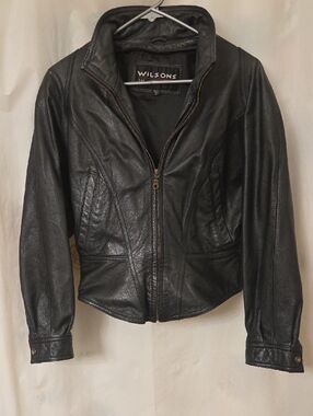 Wilson Black Women's Leather Zip-Up Jacket